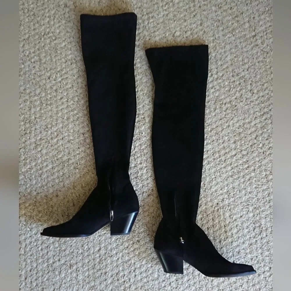 Dolce Vita suede over the knee boots in black size 37.5